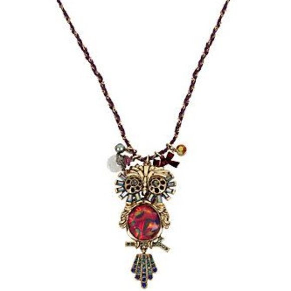 Betsey Johnson SURREAL FOREST OWL NECKLACE - Picture 3 of 3